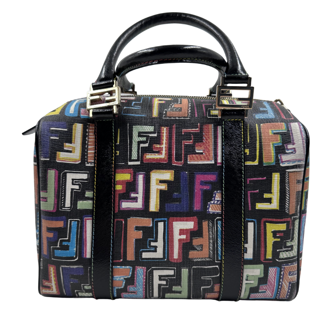 Fendi Multicolor Zucca Spalmati "Forever" Boston Bag