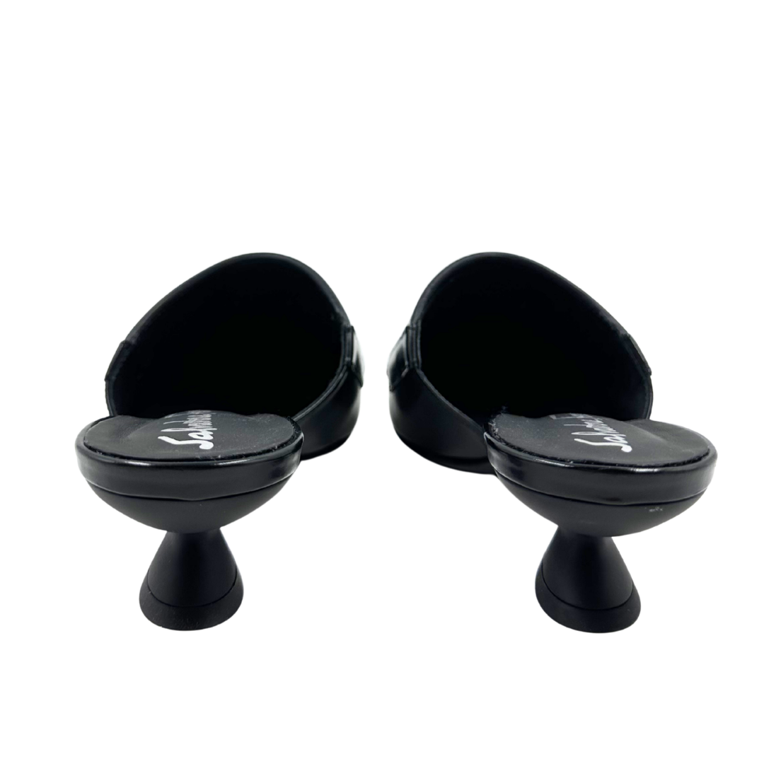 Salvatore Ferragamo 6.5 Black Leather Mule
