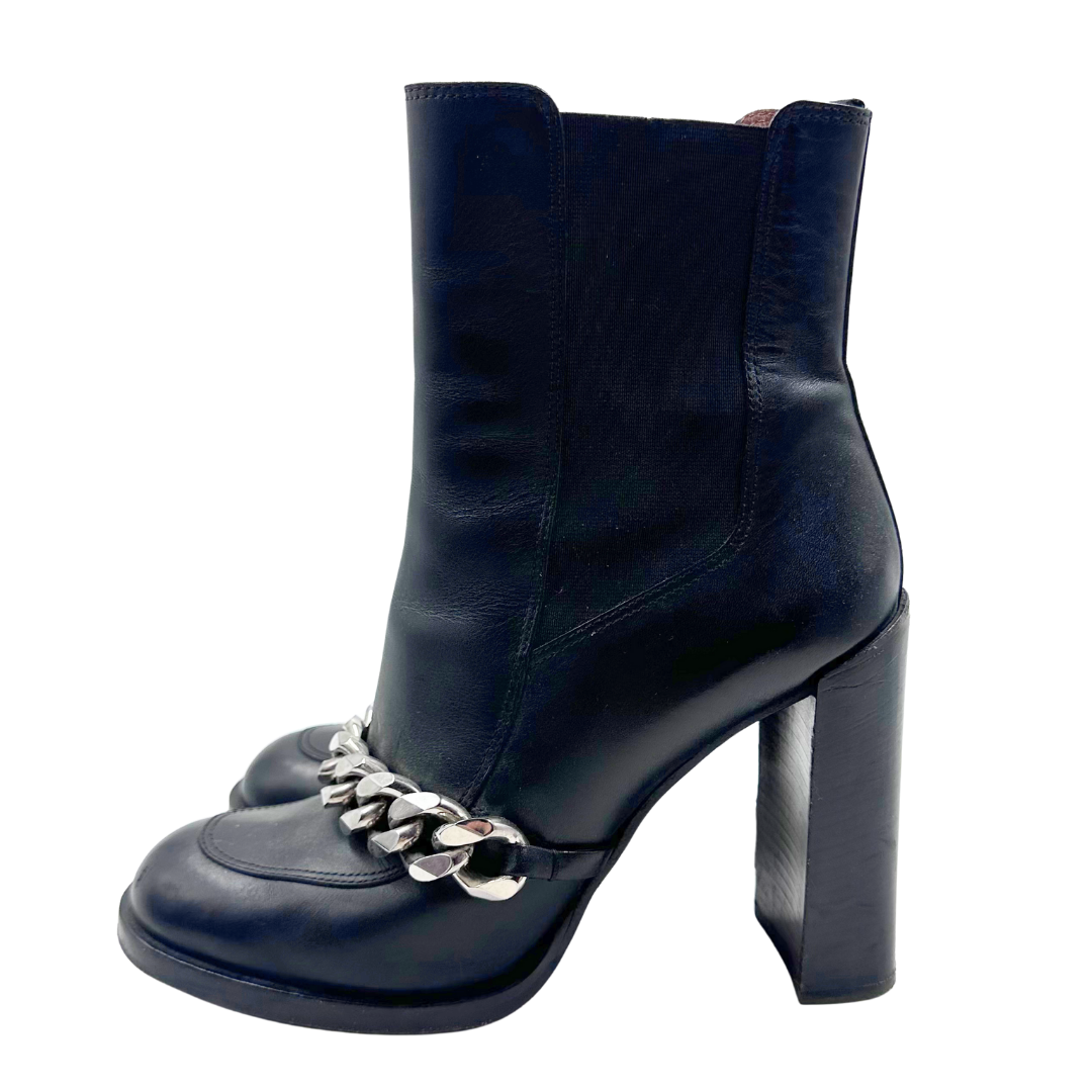 Givenchy 8.5 39.5 Black Leather Booties