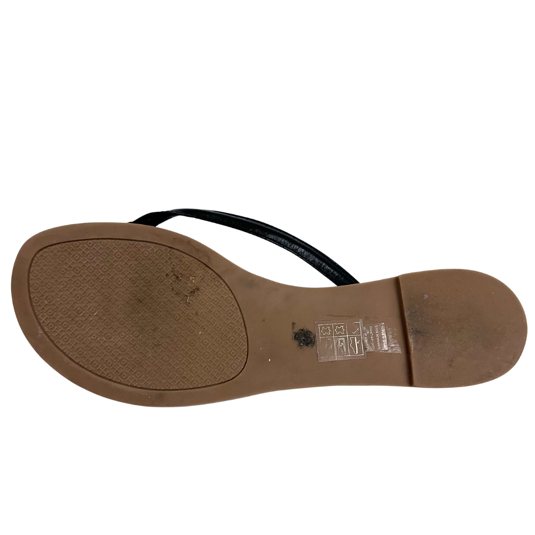 Tory Burch 9.5 Black Leather Thong