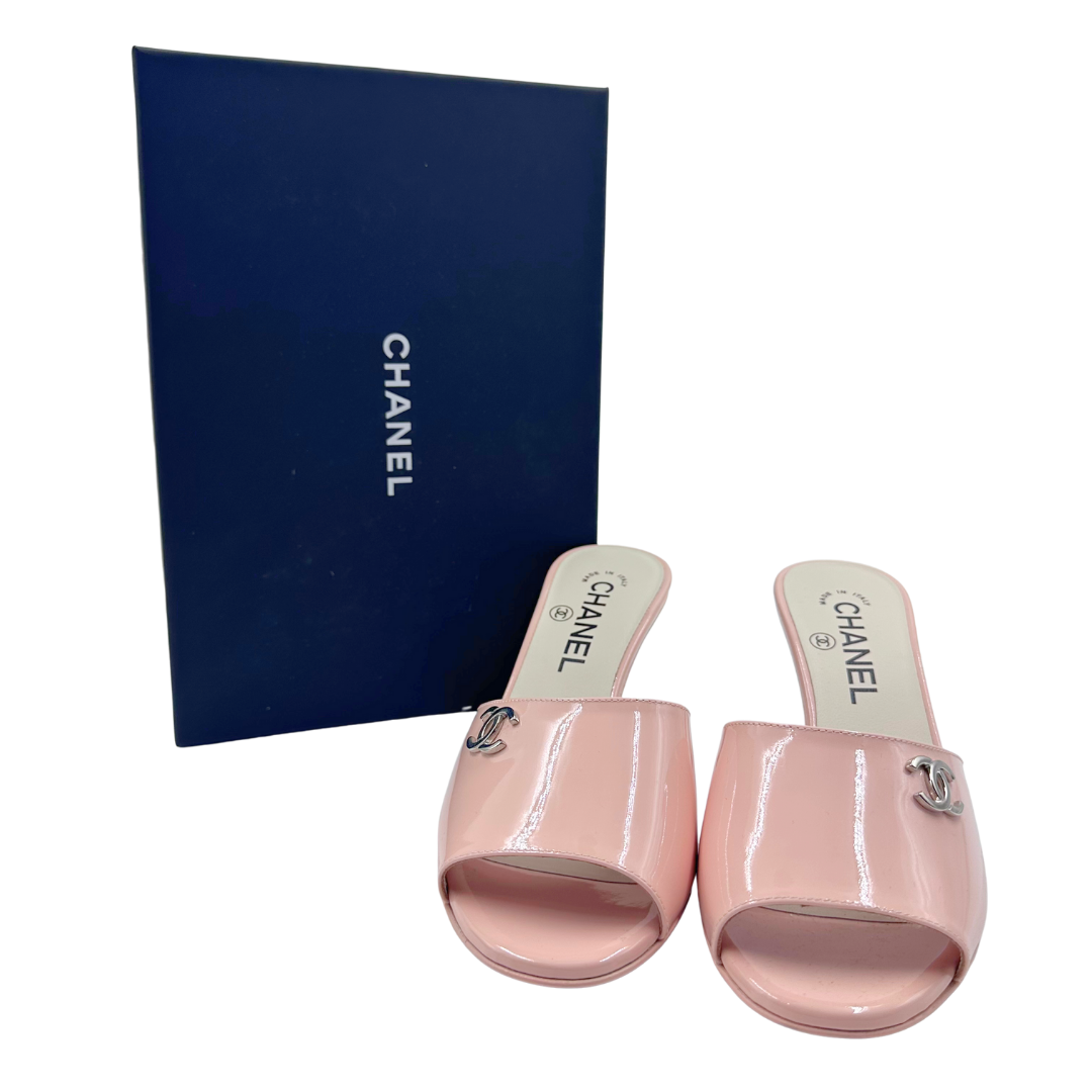Chanel 36 Pink Patent Leather Heels