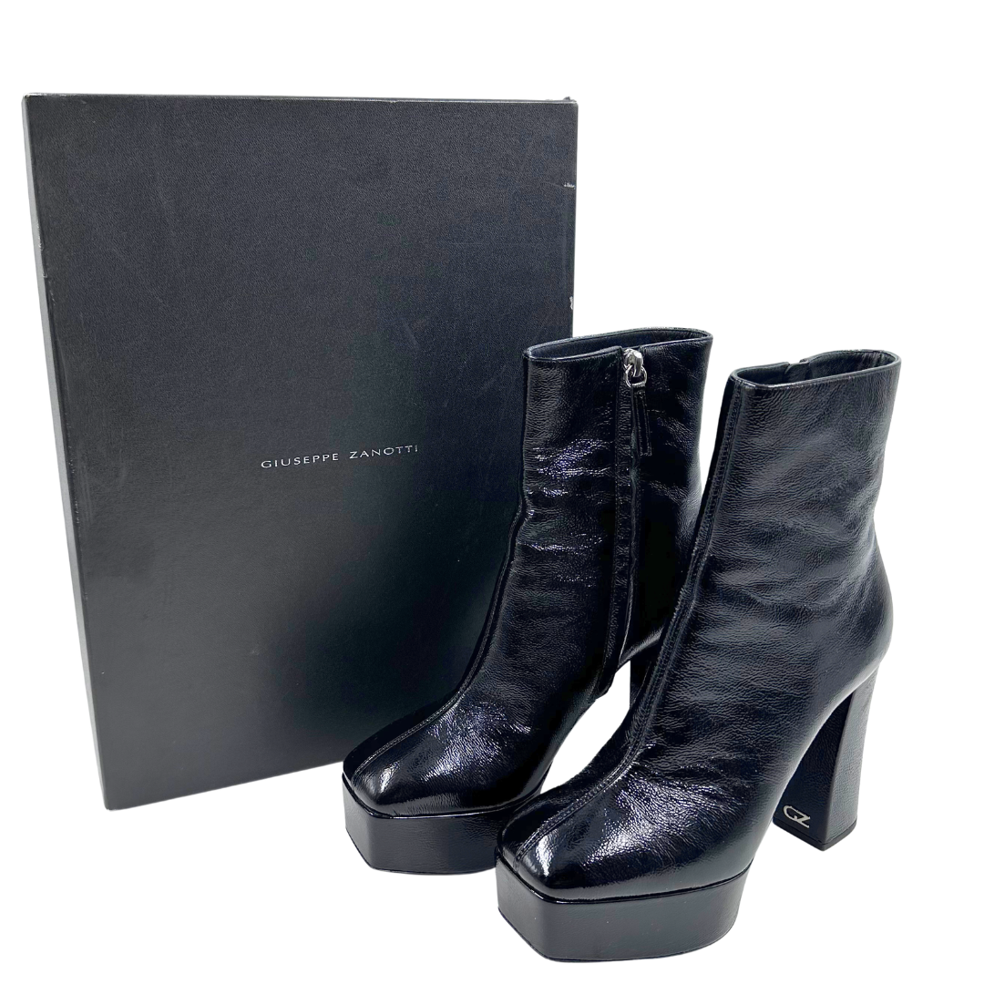 Giuseppe Zanotti 37.5 Black Leather Booties