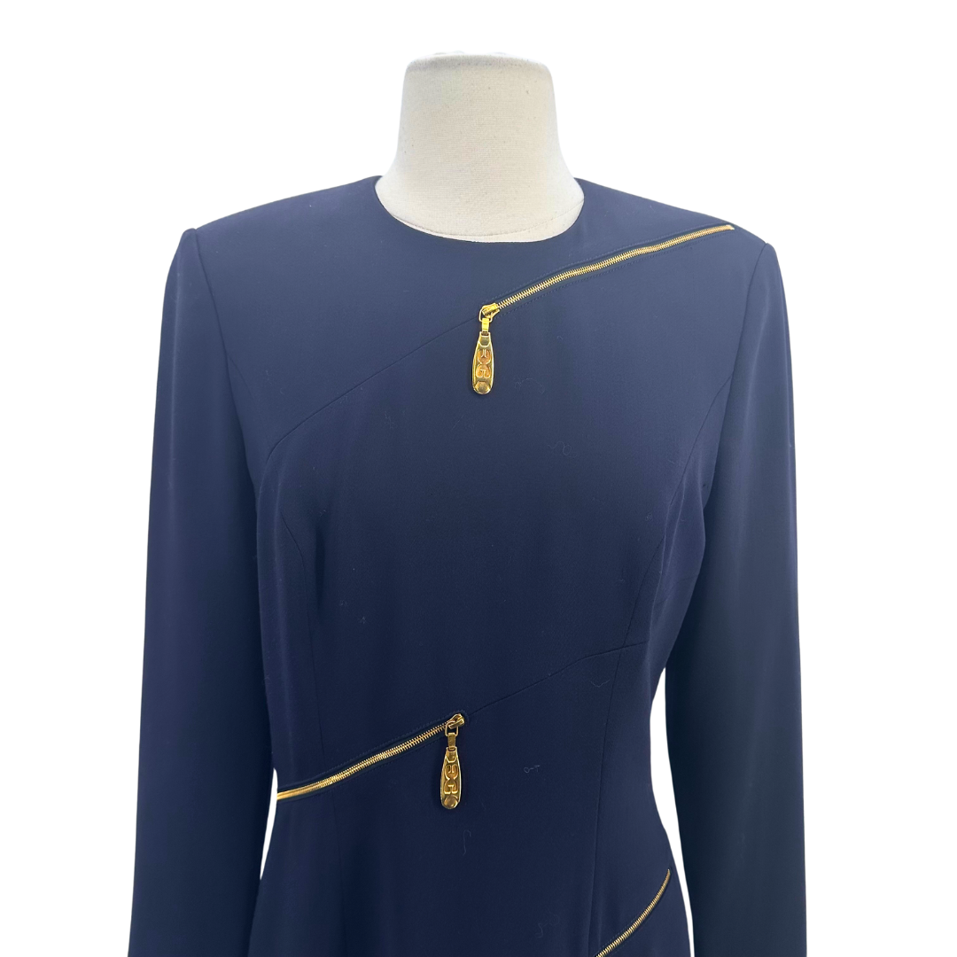 Escada Size 0 36 Navy Dress
