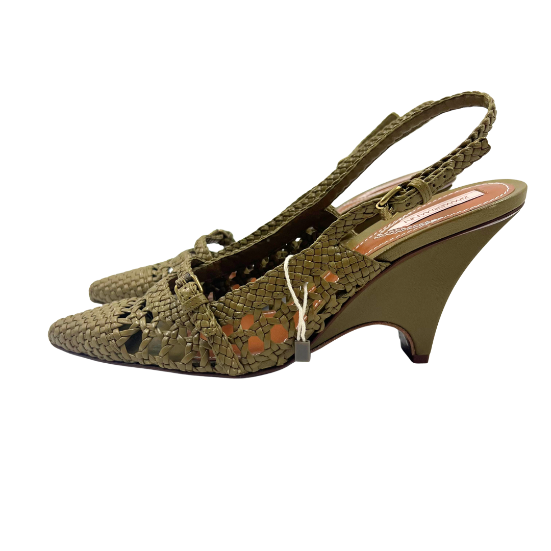 Zimmermann 40 Brown Leather Slingbacks