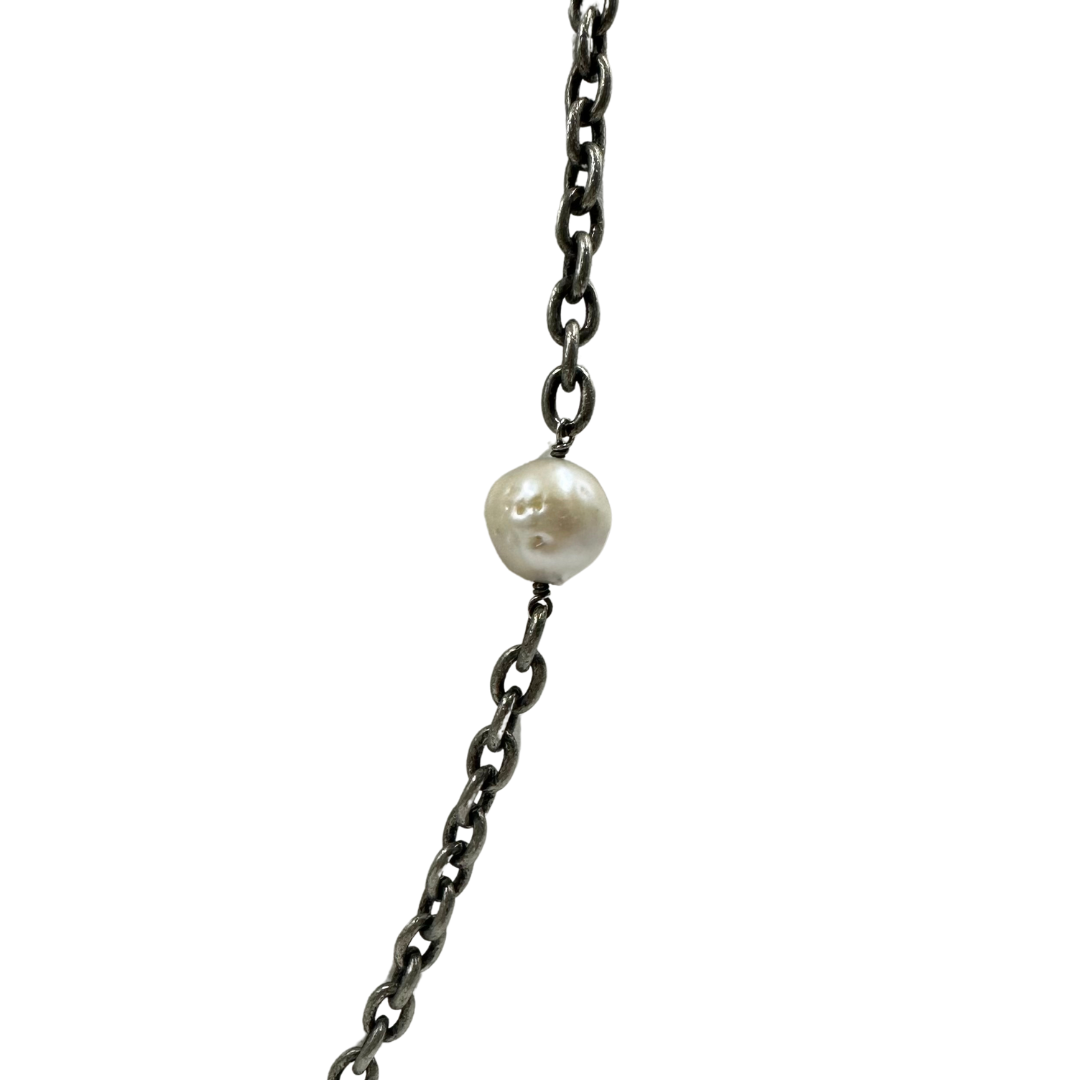 LizaBeth Gunmetal Pearl Necklace