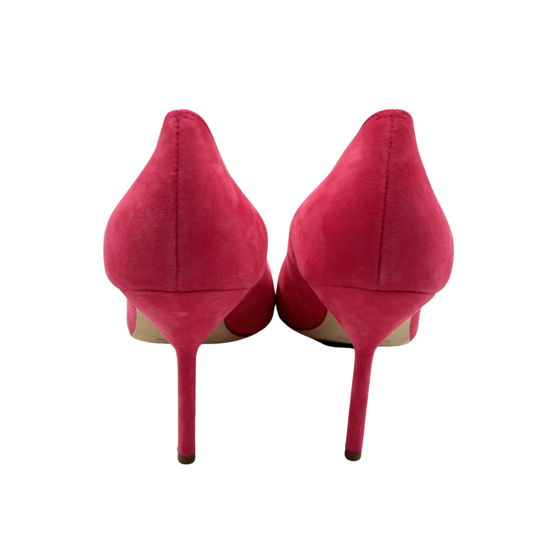 Manolo Blahnik 7.5 38.5 Pink Suede Pumps