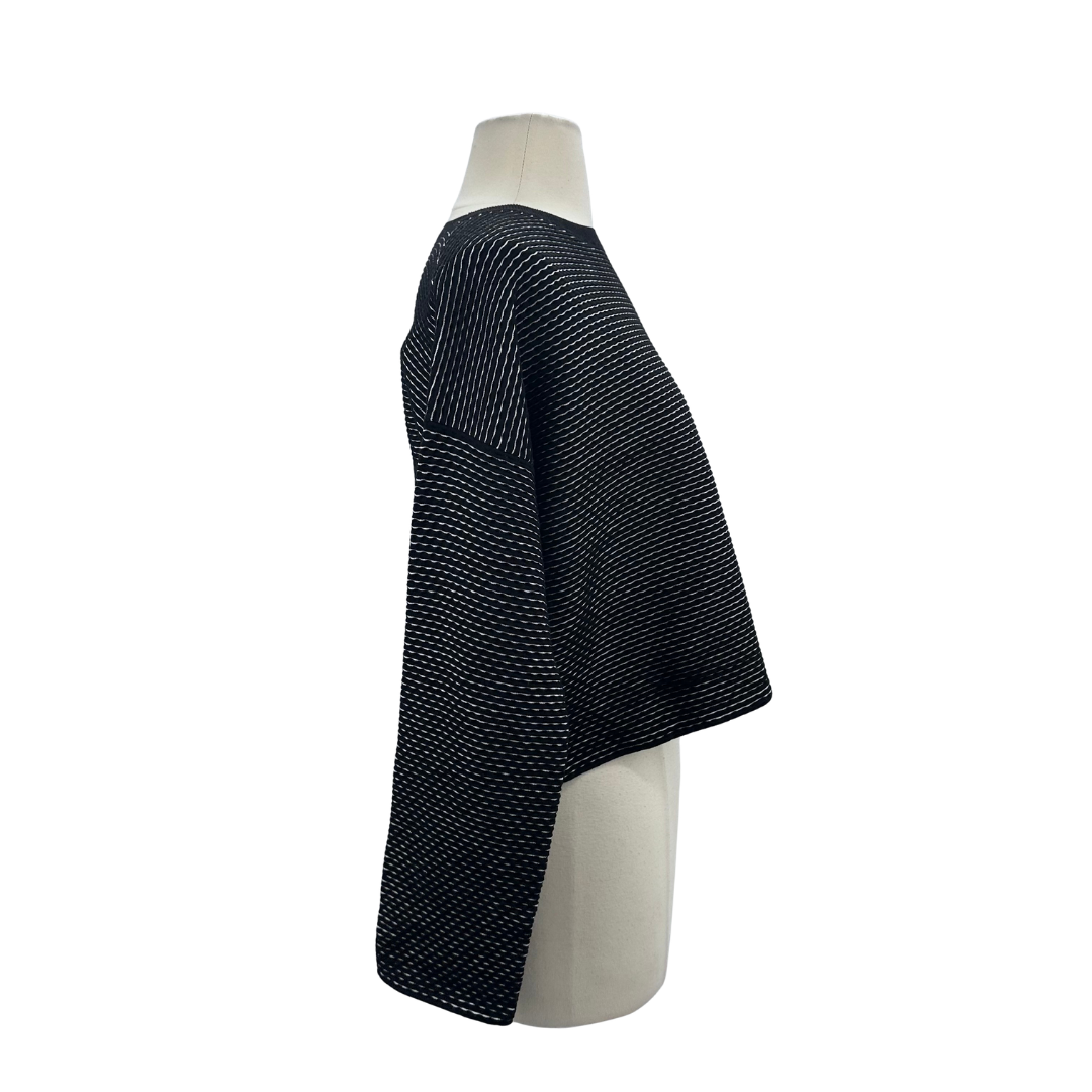 Theory Black/white Knit Top