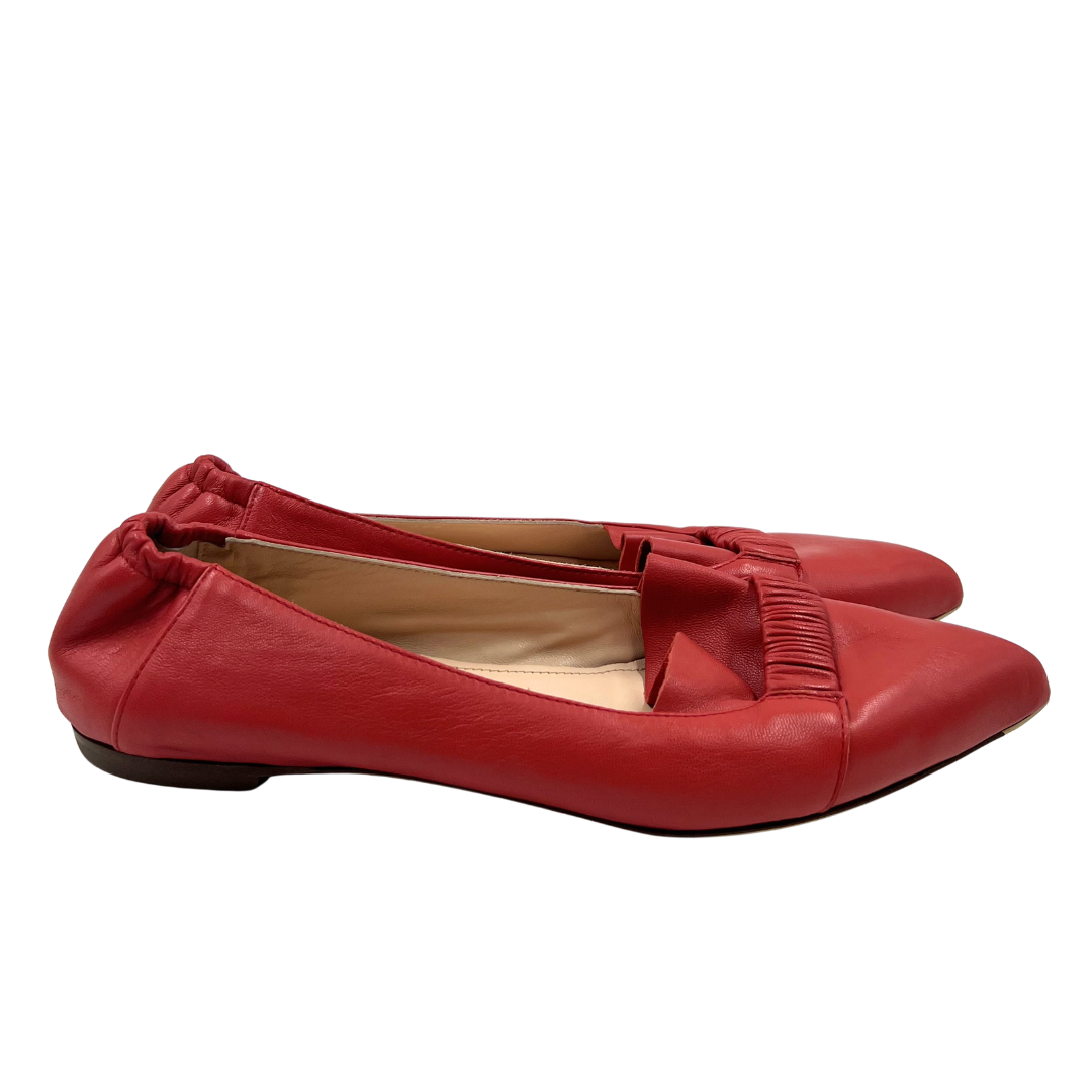 AGL 9 39.5 Red Leather Slip Ons