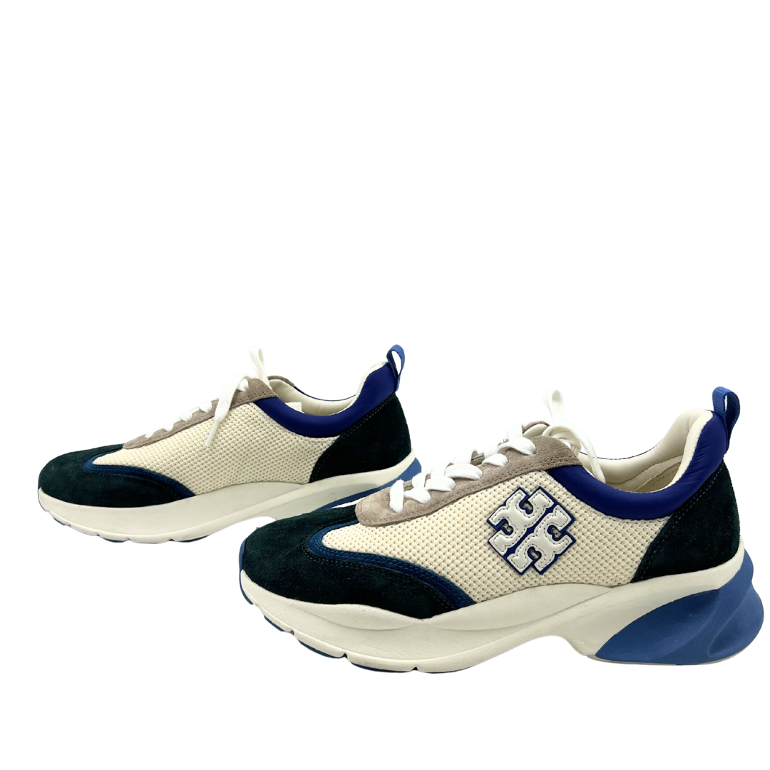 Tory Burch 10 blue/green Leather/Textile Good Luck Sneakers