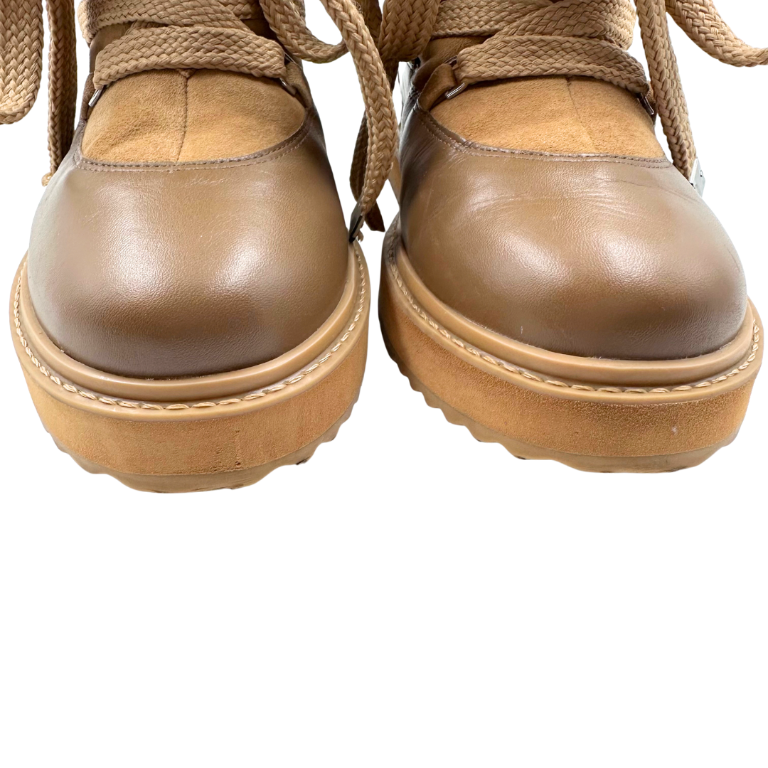 Larroude 8.5 Tan Leather/Suede Boots