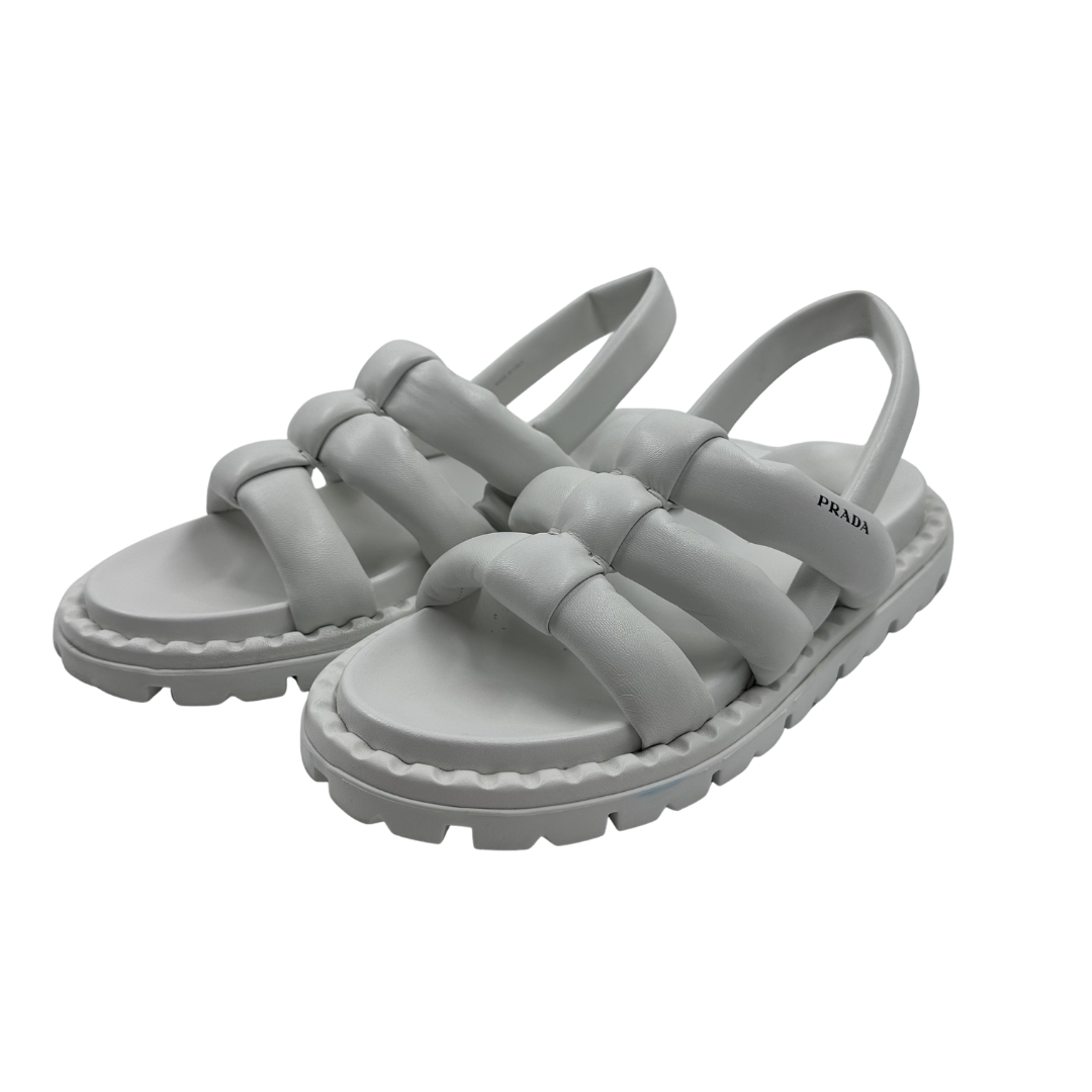 Prada 41 White Calzature Donna Sandal