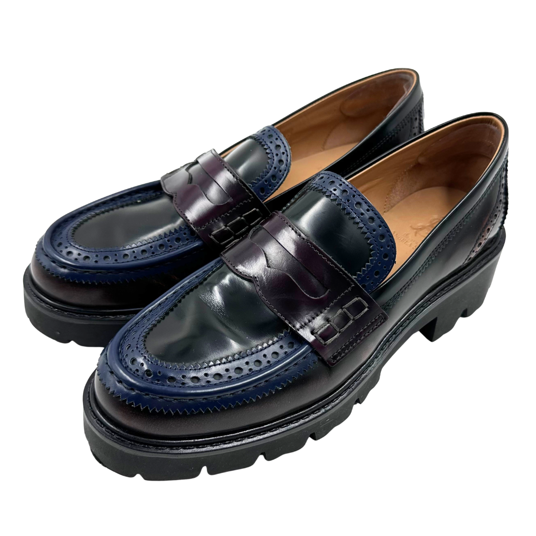 The Office of Angela Scott 10 40 burgundy/navy Leather Loafers