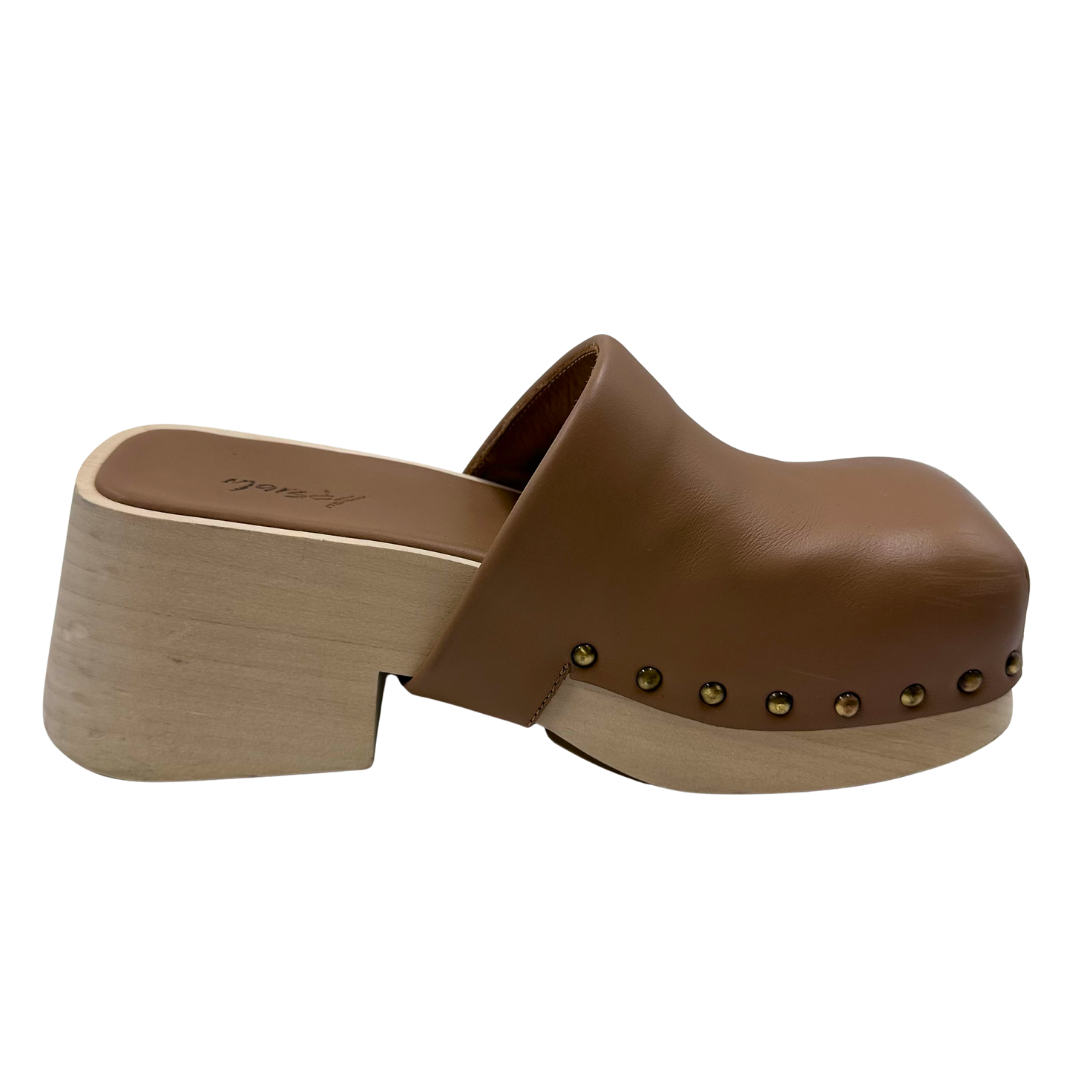 Marsell 7.5 37.5 Tan Leather Clogs