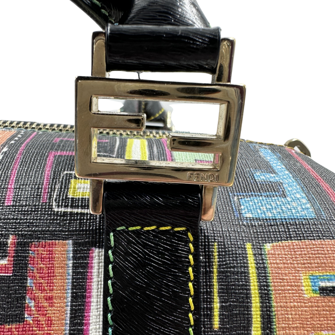Fendi Multicolor Zucca Spalmati "Forever" Boston Bag
