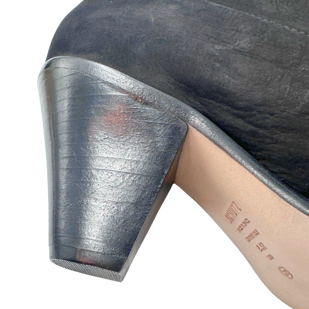 Schutz 8.5 Black Faux Leather Booties