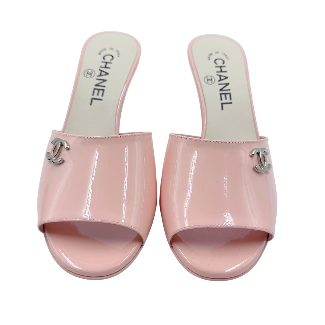 Chanel 36 Pink Patent Leather Heels