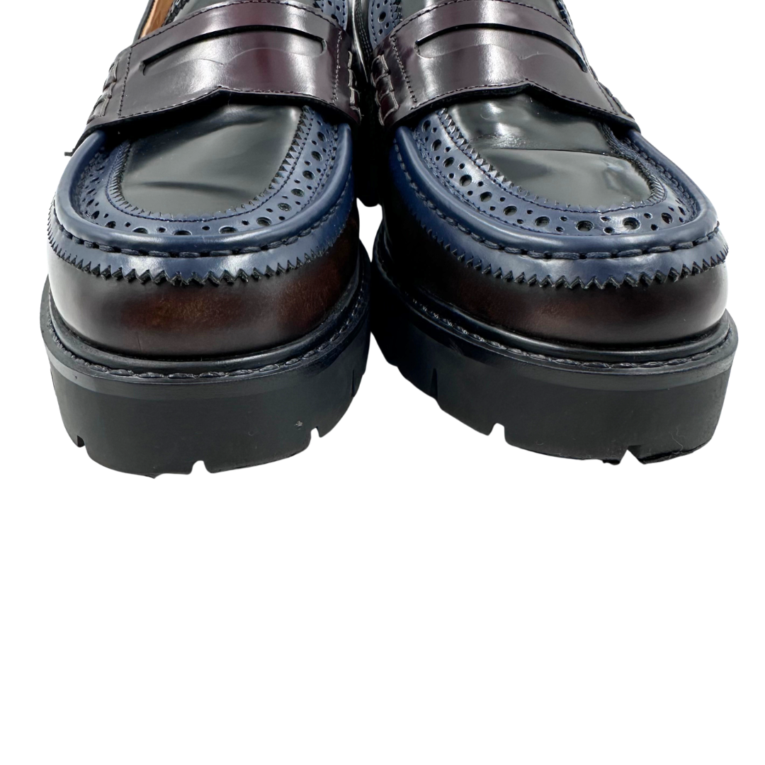 The Office of Angela Scott 10 40 burgundy/navy Leather Loafers