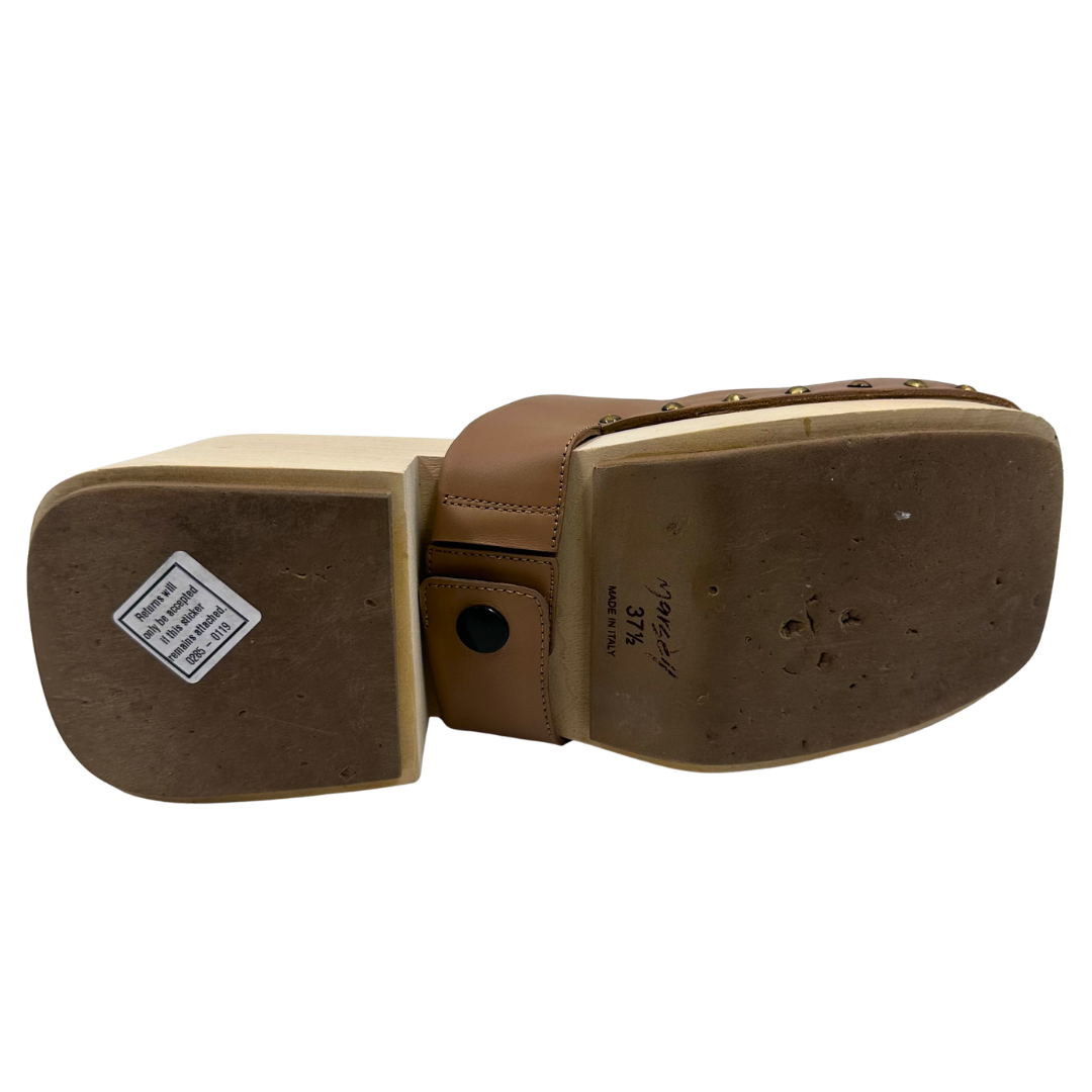 Marsell 7.5 37.5 Tan Leather Clogs