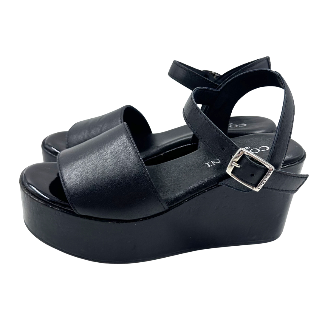 Cordani 6 Black Leather Sandals