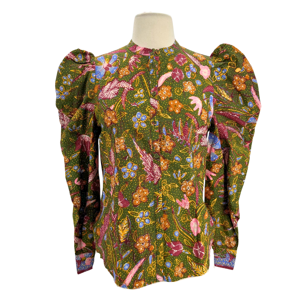 Ulla Johnson Green Floral Top