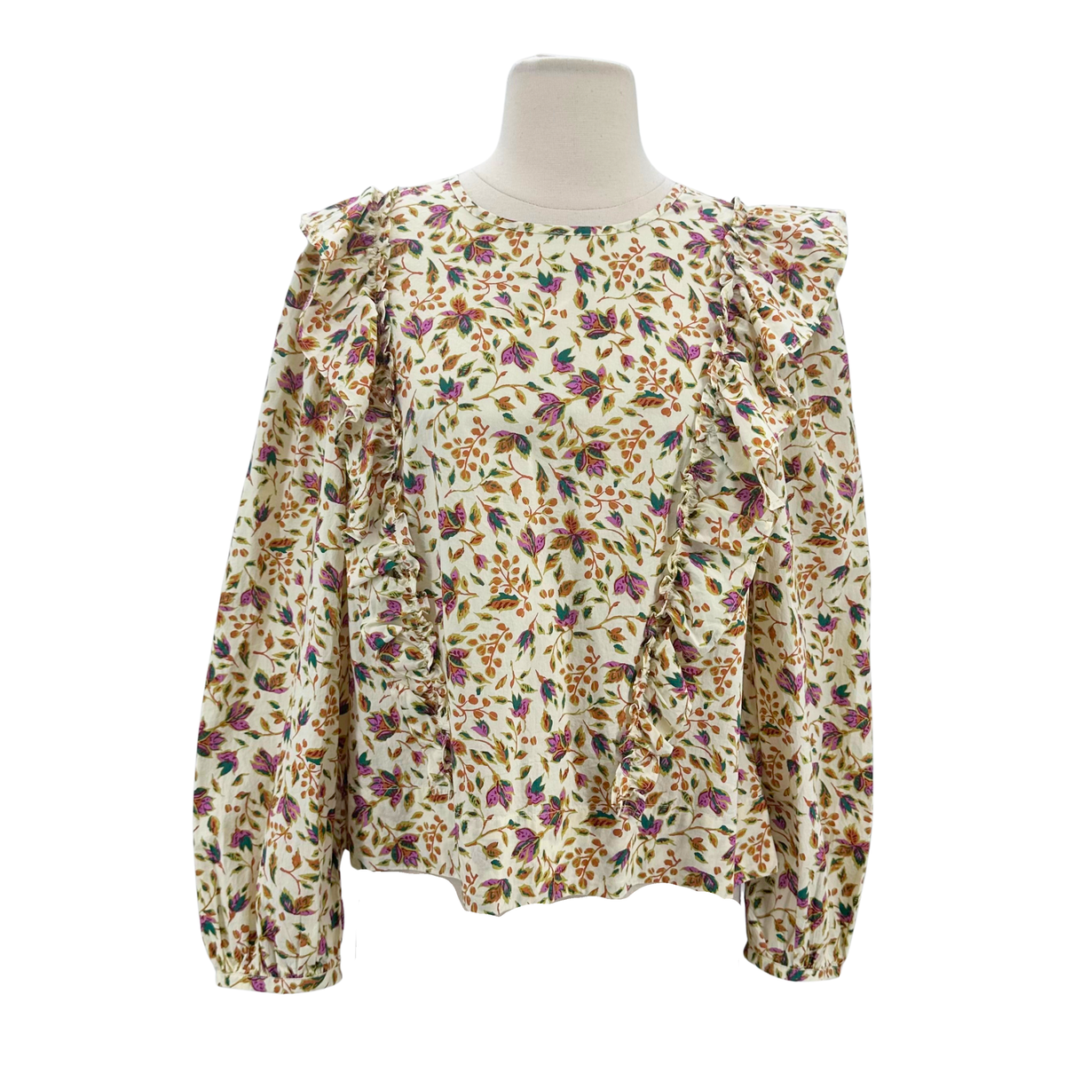 unsubscribed Cream/Floral Blouse