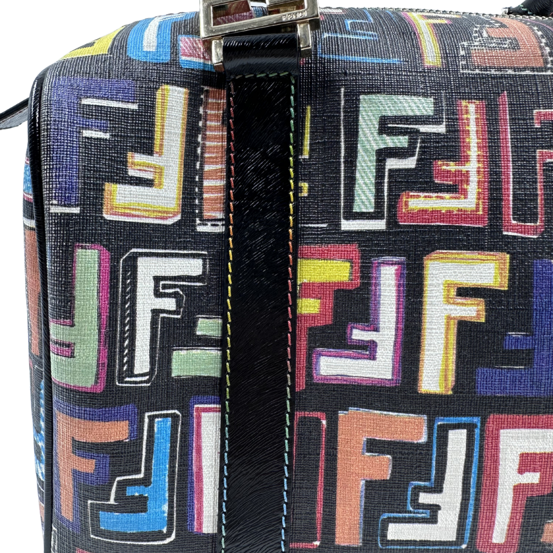 Fendi Multicolor Zucca Spalmati "Forever" Boston Bag