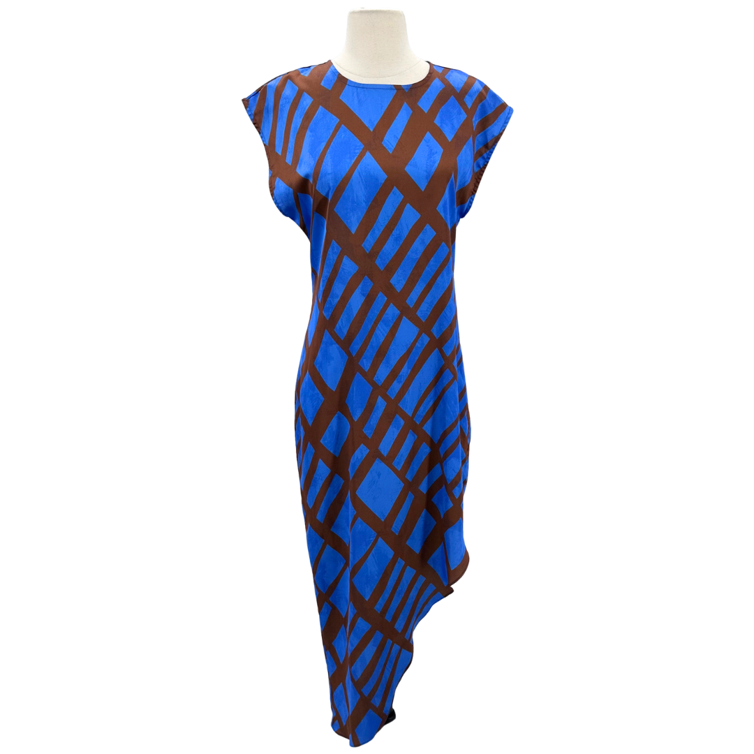 Misa Size M Blue Print Midi Dress