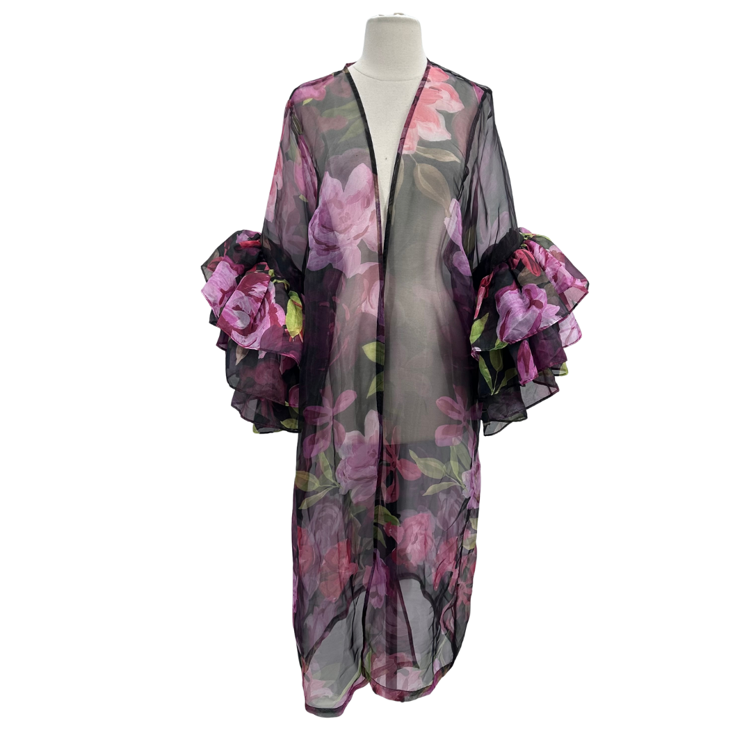 Anthropologie black/multi Duster