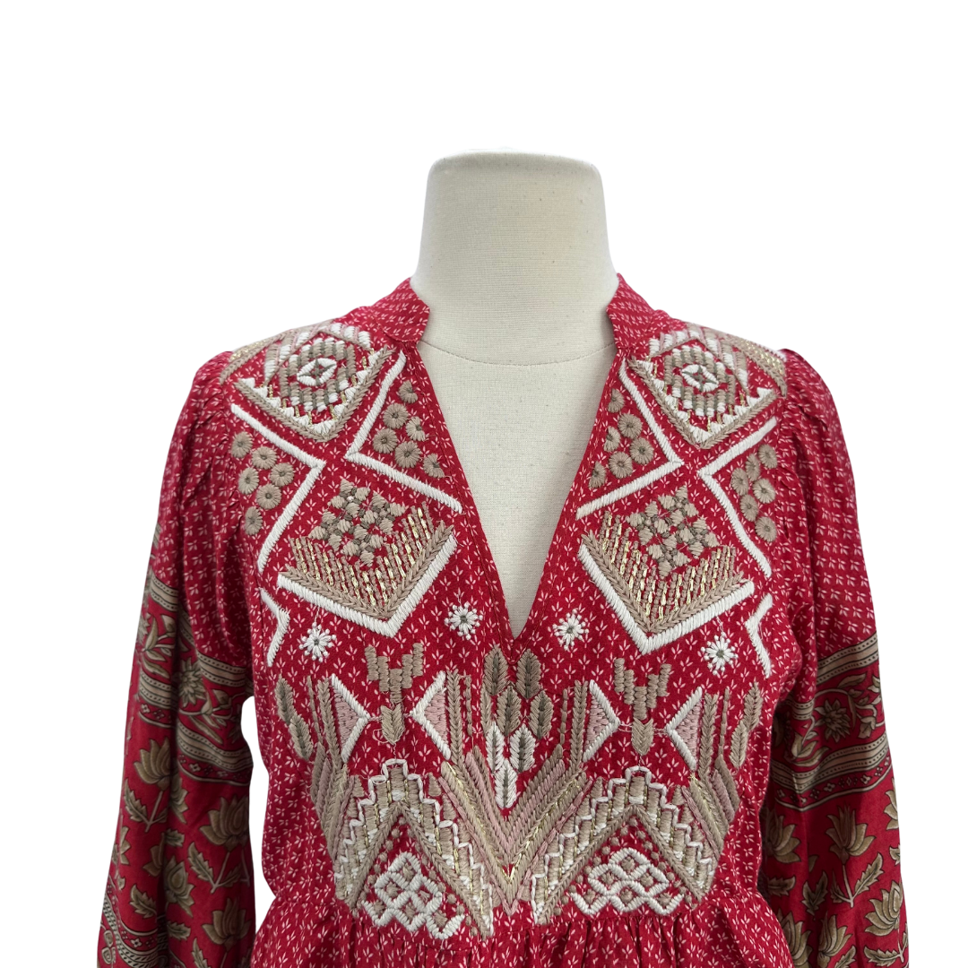 Anthropologie Red/White Long Sleeve