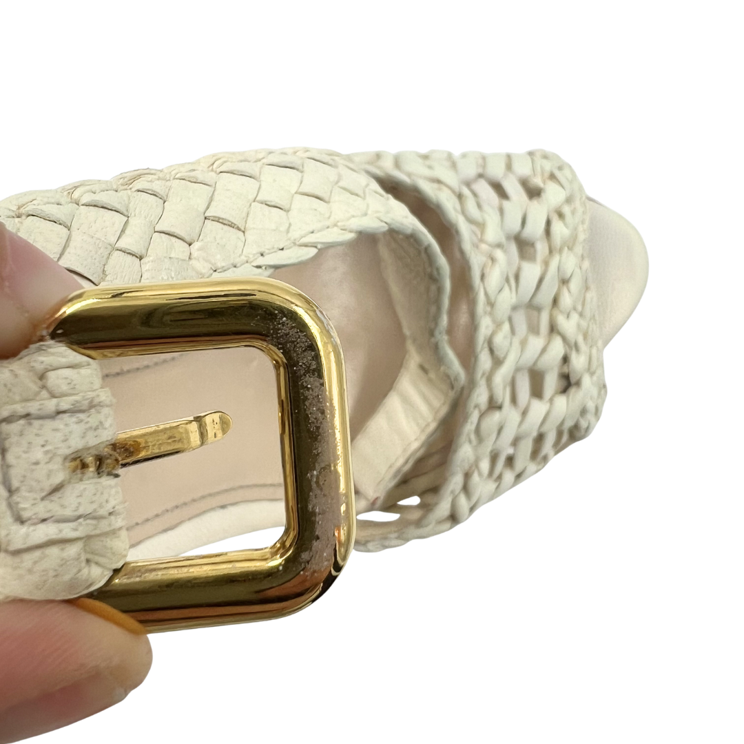 Prada 37.5 White Sandals