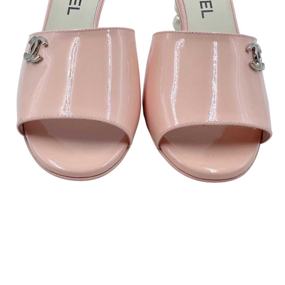 Chanel 36 Pink Patent Leather Heels