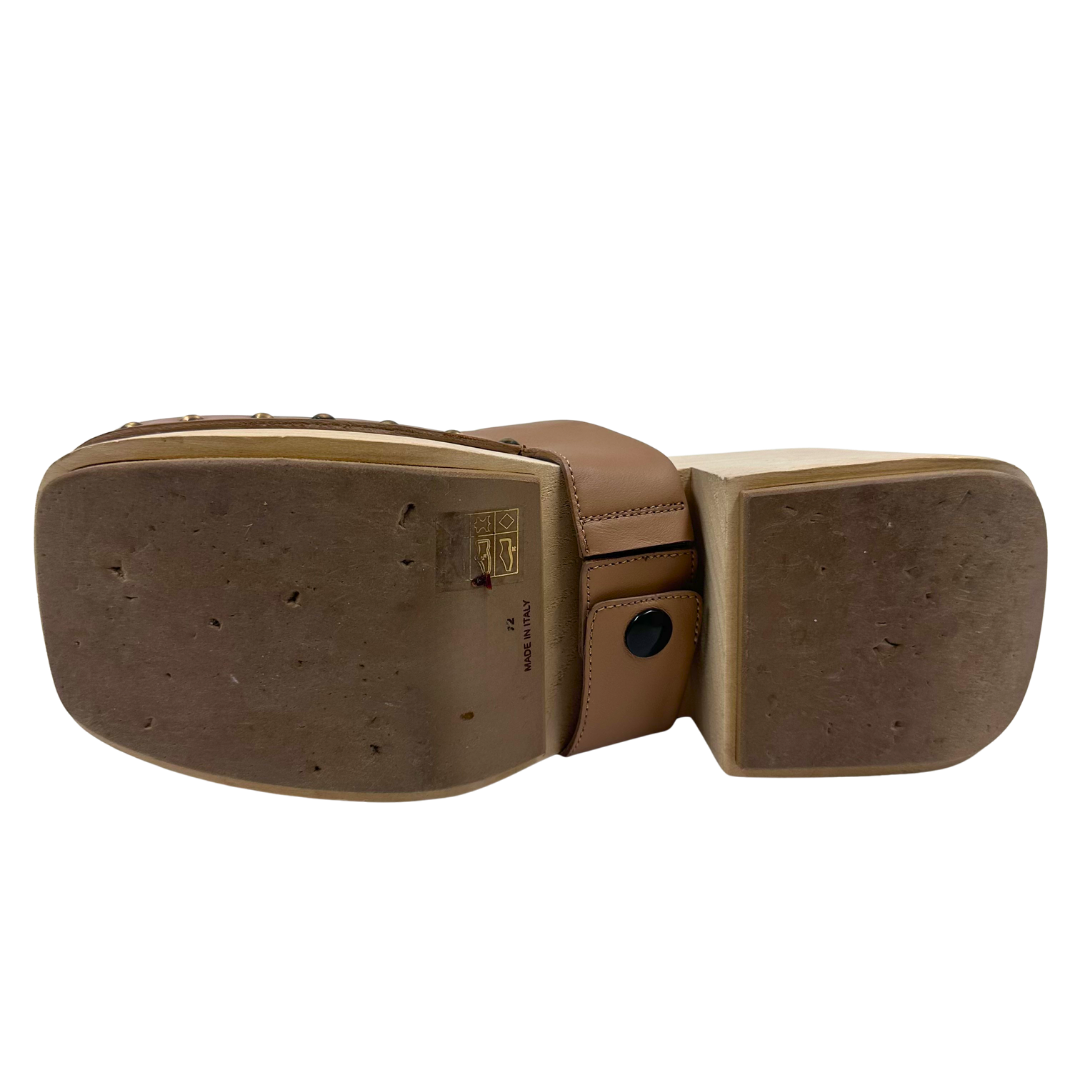 Marsell 7.5 37.5 Tan Leather Clogs