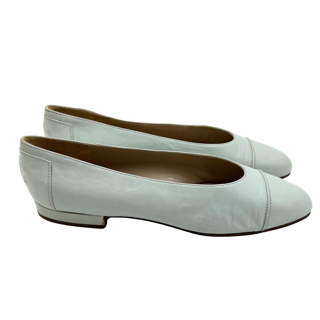 Chanel 8 38 Blue Leather Flats