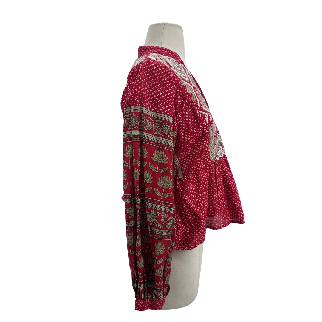Anthropologie Red/White Long Sleeve