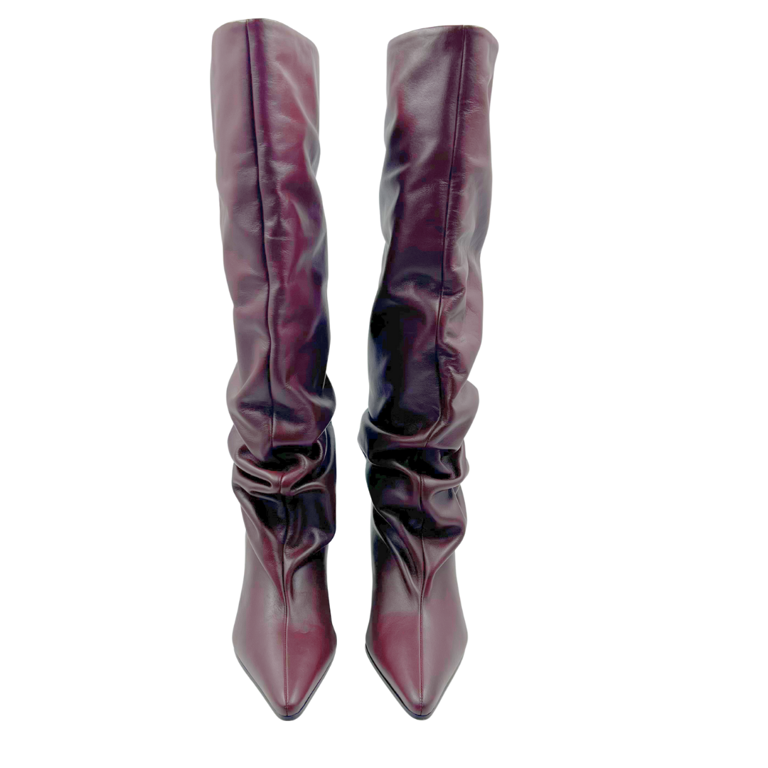 Lucasheva 7 37 Burgundy Leather Boots