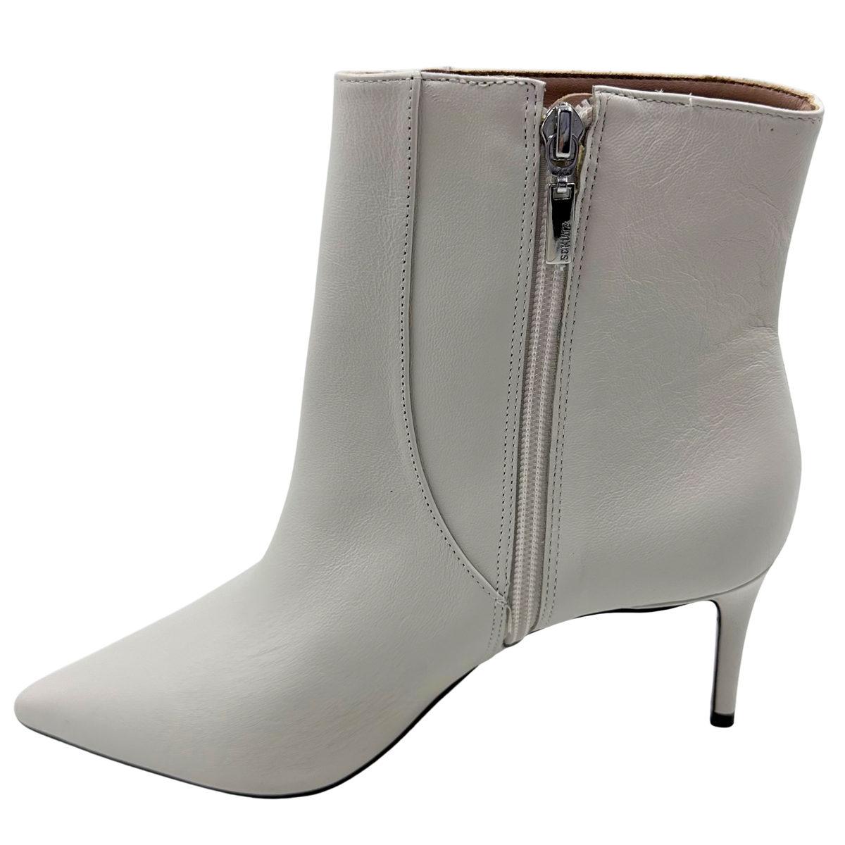 Schutz 8 Off White Leather Booties