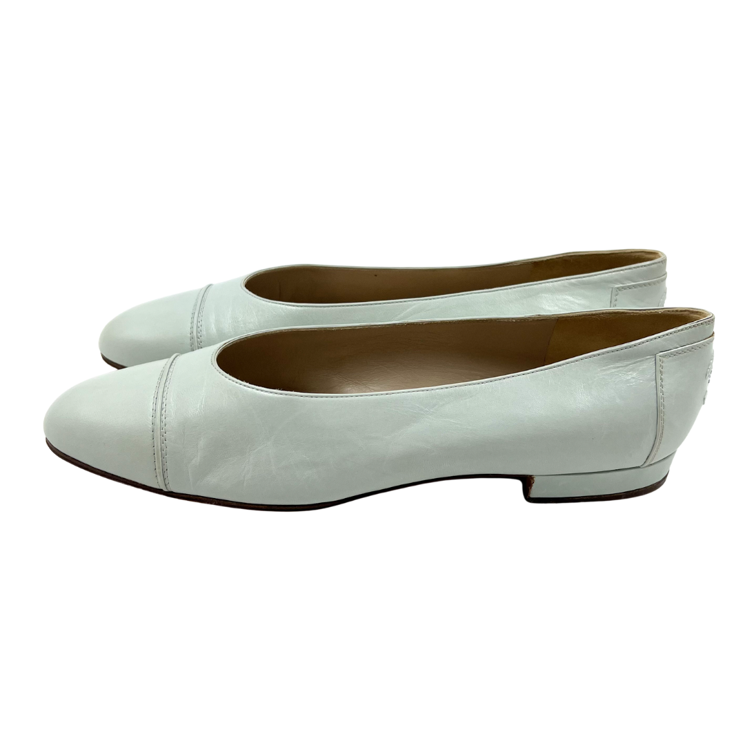 Chanel 8 38 Blue Leather Flats