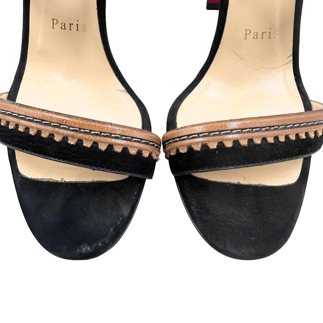 Christian Louboutin 38.5 Black Trepi City 85 Heels