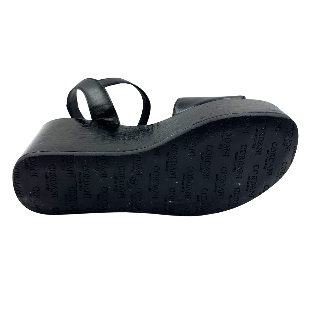 Cordani 6 Black Leather Sandals