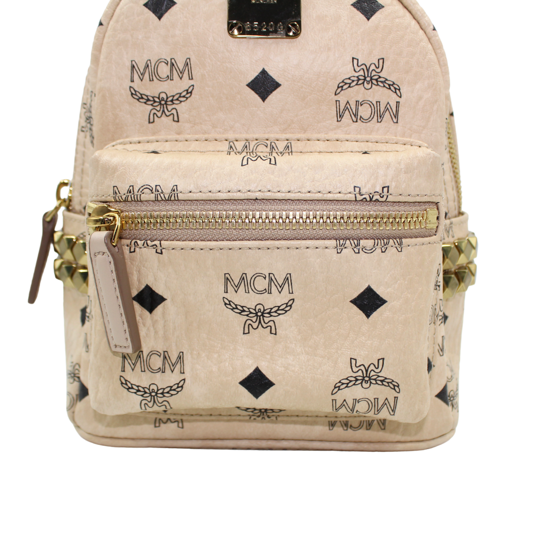 MCM Visetos Side Stud X-Mini Backpack