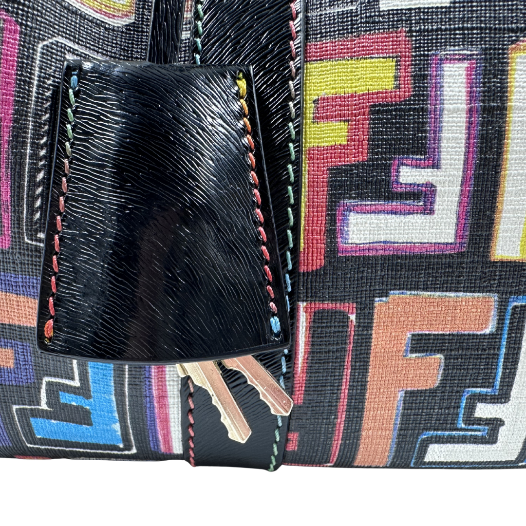 Fendi Multicolor Zucca Spalmati "Forever" Boston Bag