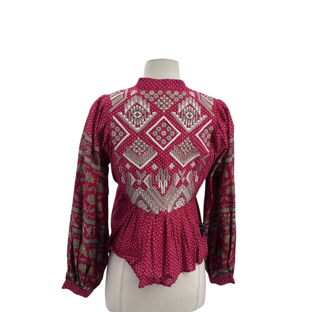Anthropologie Red/White Long Sleeve