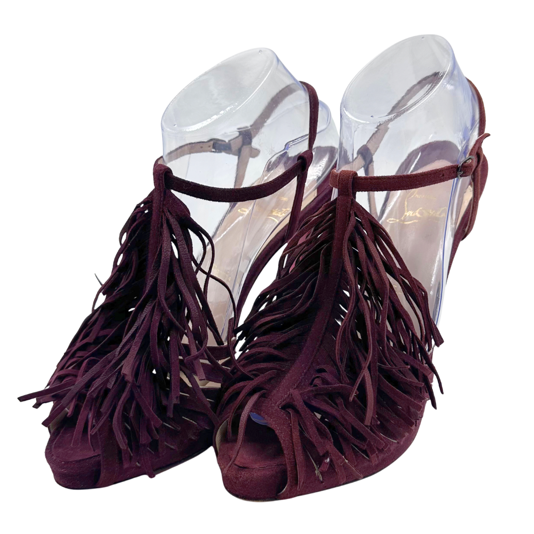 Christian Louboutin 39.5 Plum Suede Heels
