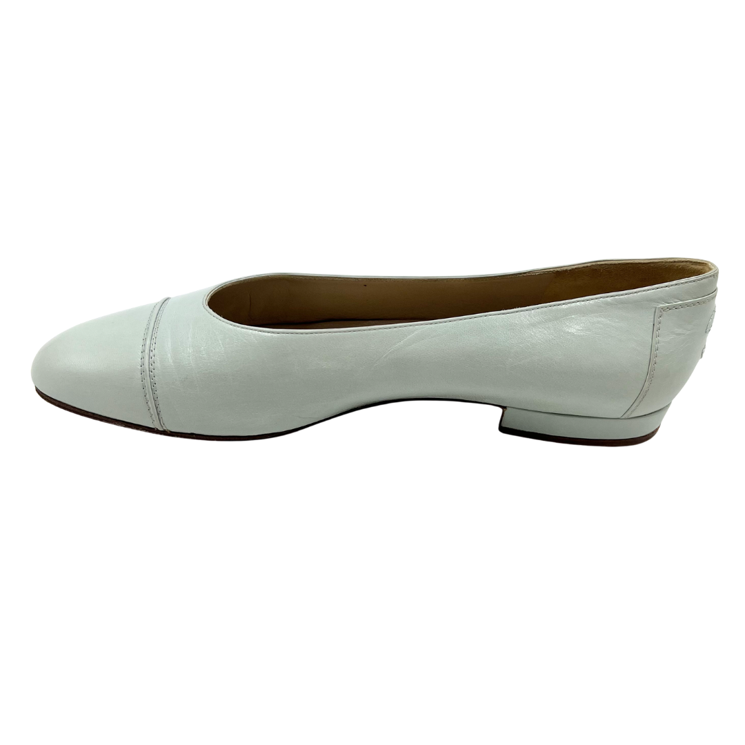 Chanel 8 38 Blue Leather Flats