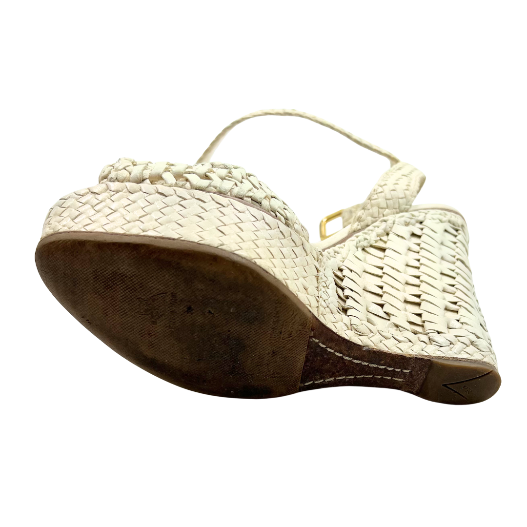 Prada 37.5 White Sandals