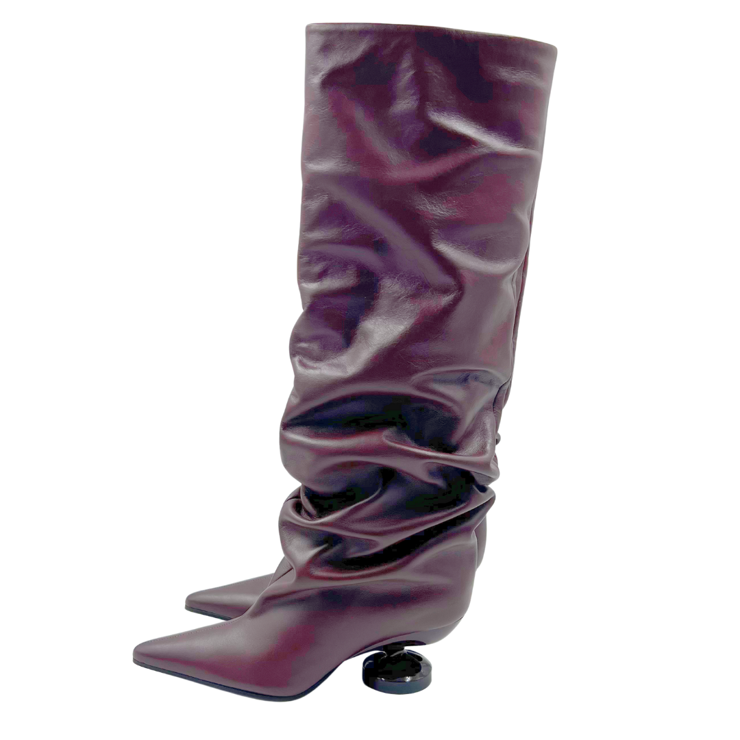 Lucasheva 7 37 Burgundy Leather Boots