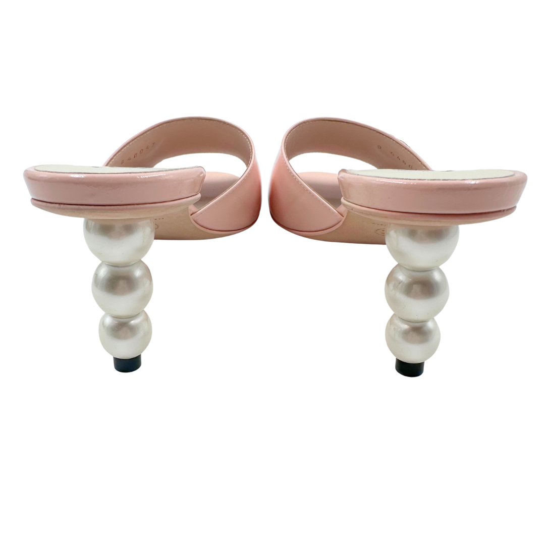 Chanel 36 Pink Patent Leather Heels