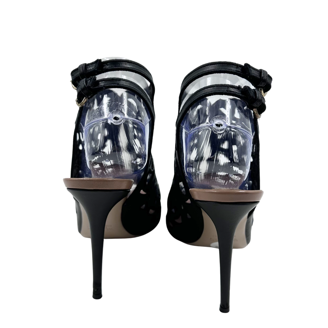 Valentino 37 Black Leather Heels