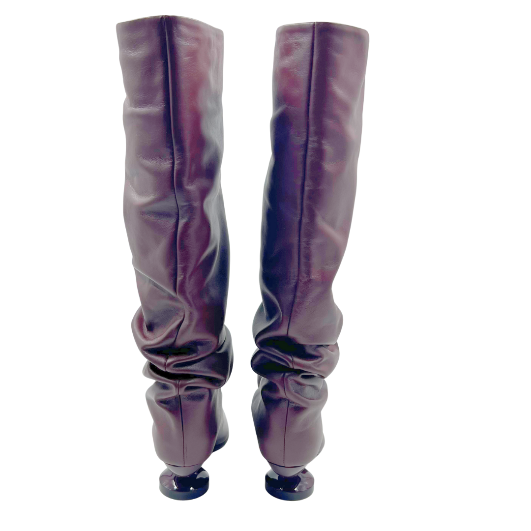 Lucasheva 7 37 Burgundy Leather Boots