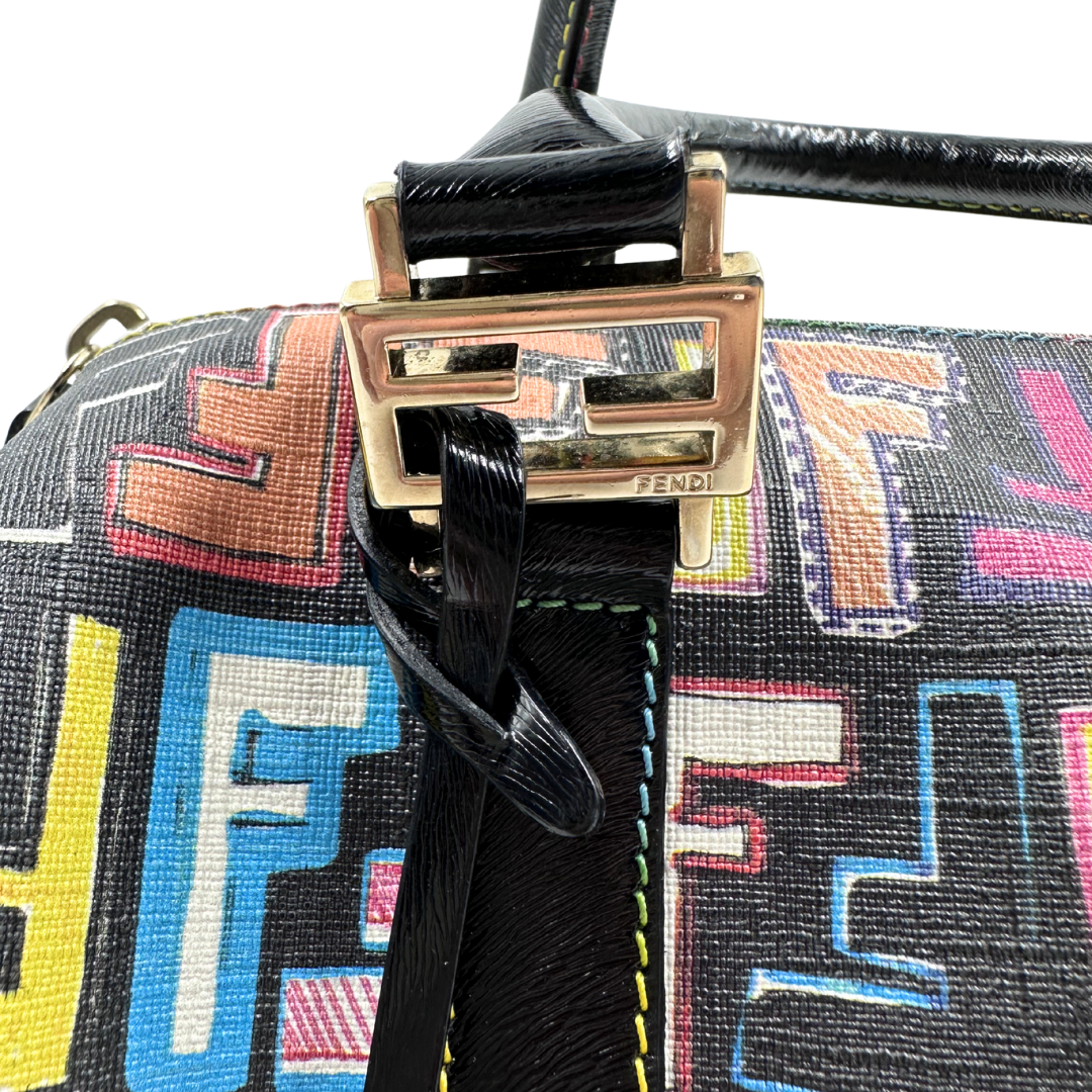 Fendi Multicolor Zucca Spalmati "Forever" Boston Bag
